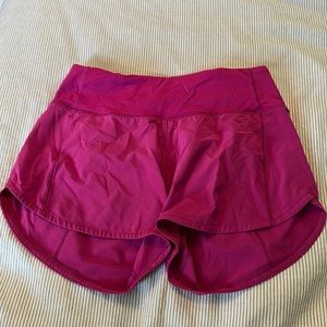 pink lululemon speed up shorts